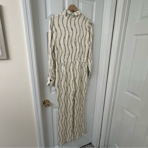 Alexis Jumpsuit Outfit Chains Ivory Formal Glam Retro Wide Leg Size Small - Picture 5 of 9